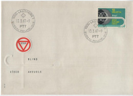 Delcampe - Switzerland Swiss Schweiz Svizzera Helvetia 1967 FDC Stop! Blind Aveugle Cieco, Bureau Philatelique, Lausanne - FDC