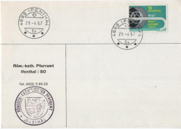 Delcampe - Switzerland Schweiz Svizzera Helvetia 1967 FDC Romisch-Katholisches Pfarramt, Roman Catholic Parish Office, Ifenthal - FDC