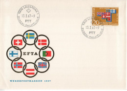 Delcampe - Helvetia 1967 FDC Zollfrei, EFTA, Duty Free, Sweden Denmark Portugal United Kingdom Austria Norway Finland, Lausanne - FDC