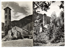 Delcampe - 2 CPSM VALLS D ANDORRA  -   ESGLESIA ROMANICA DE SANTA COLOMA - Andorra