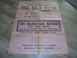 Delcampe - Affiche De Vente Publique D'une Très Belle Maison D'Habitation Avec Jardin 19 Mai 1958 à BASTOGNE Au Café Du Midi - Affiches