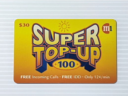 Singapore M1 Top-Up Card Phonecard, 1 Used Card - Singapore