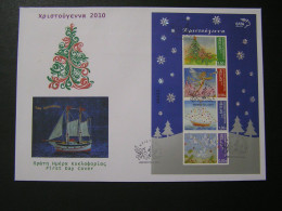Delcampe - GREECE 2010 Christmas Miniature Sheet FDC.. - FDC