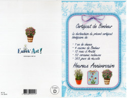 Delcampe - - JOYEUX ANNIVERSAIRE - Certificat De Bonheur - Carte Max Double Avec Enveloppe - - Geburtstag