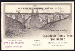 Delcampe - 1905 Als Drucksache Gelaufene AK. Besuchsanzeige Gebr. Christians, Stahlwaren Fabrik, Solingen - Solingen