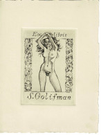 Delcampe - Ex-libris érotique, Serge Golifman, Graveur : Michel Jamar, Bar-le- Duc, Nancy,14x19cm - Ex Libris