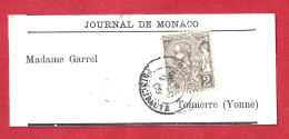 Delcampe - !!! OBLITÉRATION DE MONACO SUR BANDE DE JOURNAL DE 1905 - Poststempel