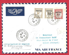 Delcampe - !!! MONACO, LETTRE PAR AVION DE MONTE-CARLO POUR DAKAR DE 1938, INAUGURATION DU SERVICE BI-HEBDOMADAIRE FRANCE-SÉNÉGAL - Poststempel