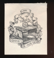 Delcampe - . EX LIBRIS   9 X 7,5  CM       =   Back Top Glue Residue - Ex Libris