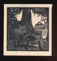 Delcampe - . EX LIBRIS   7 X 8  CM       =   Back Top Glue Residue - Ex Libris