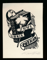Delcampe - . EX LIBRIS  7,5 X 5,5  CM       =   Back Top Glue Residue - Ex Libris