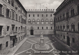 Delcampe - CARTOLINA  SIENA TOSCANA PIAZZA ALIMBENI SEDE DEL MONTE DEI PASCHI VIAGGIATA 1956  X44 - Siena