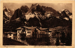 Delcampe - CPA Obergrainau - Alpenhotel Zur Post Mit Zugspitze GERMANY (966611) - Zugspitze