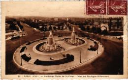 Delcampe - CPA PARIS 16e Fontaines Porte De St-Cloud Vue Sur Boulogne-Billancourt (66363) - Paris (16)
