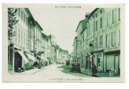 Delcampe - CPA - LAVAUR - La Grand'Rue - Commerces Et Automobiles - APA - Non Circulé Mais écrite En 1935 - - Lavaur