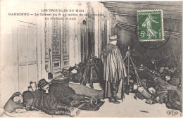 Delcampe - FR11 NARBONNE - ELD - Les Troubles Du Midi Manifestations Viticoles Viticoles 1907 - Colonel Du 9°  - Animée - Belle - Narbonne