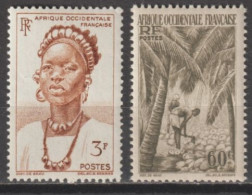 Delcampe - AOF - 1948 - SERIE COMPLETE YVERT N° 43/44 ** MNH - COTE = 5 EUR. - - Unused Stamps