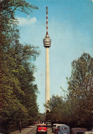 Delcampe - Stuttgart Fernsehturm & Oldtimer – Ansichtskarte 1960er – Fiat 500, VW Käfer, Mercedes - Stuttgart