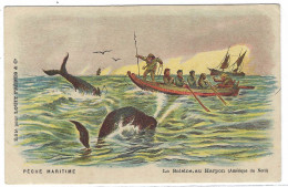 Delcampe - PECHE MARITIME - La Baleine, Au Harpon ( Amérique Du Nord ) -  Ed. Chocolat LOUIT FRERES & Co - Fischerei