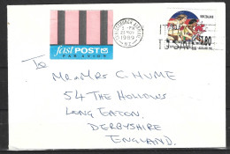 Delcampe - NOUVELLE-ZELANDE. N°1058 De 1989 Sur Enveloppe Ayant Circulé. Jeux Du Commonwealth/Athlétisme. - Athlétisme