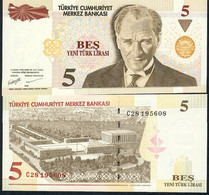 TURKEY P217 5 NEW LIRA 2005 #C28 UNC. - Turchia