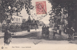 Delcampe - SANREMO-IMPERIA-CORSO GARIBALDI- CARTOLINA VIAGGIATA NEL 1908-SCANSIONATO RETRO - Imperia