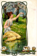 Delcampe - CPA Art Nouveau Femme Girl Woman érotisme éros Risque Non Circulée Les Sens - 1900-1949