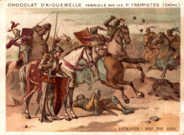 Delcampe - CHROMO CHOCOLAT D'AIGUEBELLE / LE COMBAT DES TRENTE 1351 BAUMANOIR ! BOIS TON SANG - Aiguebelle