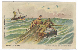 Delcampe - PECHE MARITIME - Au Filet Flottant ( Bars Et Turbots ) (Manche) -  Ed. Chocolat LOUIT FRERES & Co - Fischerei