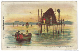 Delcampe - PECHE MARITIME - L' Eponge , à La Plongée ( Amérique Du Sud ) - Ed. Chocolat LOUIT FRERES & Co - Fischerei