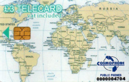 Delcampe - CYPRUS - CHIP CARD - COSMOPHONE - WORLD MAP 3£ - Zypern