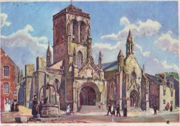 Delcampe - Locronan   G113      CPSM  10X15         L'église.  Illustration Homualk (défaut ) - Locronan