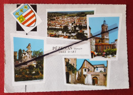 Delcampe - CPSM Grand Format  - Pézenas -(Hérault) Ville D'Art -( Multivues, Multivue) - Pezenas