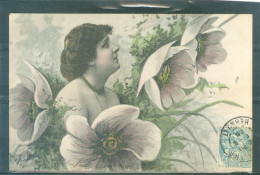 Delcampe - Femme Dans Fleurs - TBE - Précurseur - Art Nouveau - Superbe - Vor 1900