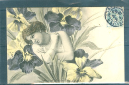 Delcampe - Femme Dans Fleurs - TBE - Précurseur - Art Nouveau - Superbe - Vor 1900
