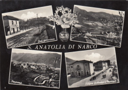 Delcampe - S. ANATOLIA DI NARCO-PERUGIA-MULTIVEDUTE.CARTOLINA VERA FOTOGRAFIA VIAGGIATA NEL1958-SCANSIONATO RETRO - Perugia