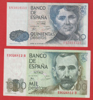Billet De Banque Espagne 500 Et  1000 Pesetas - [ 4] 1975-… : Juan Carlos I