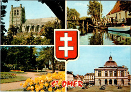 Delcampe - Cpsm -  St Omer , La Cathédrale , Clairmarais , Le Jardin Public , L ' Hotel De Ville   L364 - Saint Omer