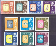 1964-Dubai (MNH=**) S.10v.non Dentellati " Olimpiadi Di Tokyo" - Dubai