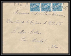 5965 Mercure‎ N° 549 1943 Loire Pour L'Abbé Thomas Miribel Ain Lettre (cover) - 1938-42 Mercure