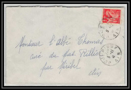 5887 TYPE Iris N° 433 1941 Ain JUJujurieux Pour L'Abbé Thomas Miribel Ain Lettre (cover) - 1939-44 Iris