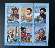 Guinée Guinea 2001 Mi. 3166 - 3171 Grands Navigateurs Seefahrer Explorers Cartier Cook Colomb Columbus Magellan Da Gama - Seagulls