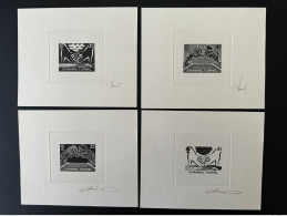 UK 1994 Epreuve D'Artiste Artist Proof Mi. 1513 - 1516 Joint Issue Channel Tunnel Emission Commune Tunnel Sous La Manche - Proeven & Herdruk