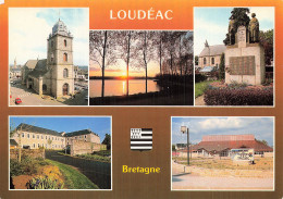 22 LOUDEAC EGLISE L ETANG LE MONUMENT AUX MORTS LE CENTRE J - Loudéac
