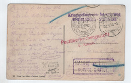 SUISSE HELVETIA  CARTE ENGELBERG 1916 + KRIEGSGEFRANGENEN INTERNIERUNG ENGELBERG SCHWEIZ POUR LILLE FRANCE - Abstempelungen