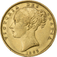 Grande-Bretagne, Victoria, Sovereign, 1863, Londres, Union Shield, Or, SUP - 1 Sovereign