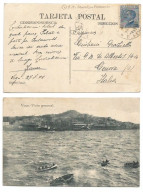 Navigazione Paquebot Regia Nave Ferruccio Annullatore Michetti C25 Su Cart. Vigo Spagna Panorama Dal Mare 28lug1922 - Marítimo