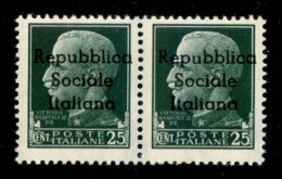 Teramo - 1944 - 25 Cent (3 + 3 L) - Coppia Con U Piccolo A Destra - Gomma Integra - Other & Unclassified