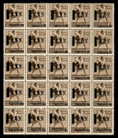 Torino - 1945 - 30 Cent (Errani 7) - Blocco Di 25 Con N Punto In Alto (7e) In Posizione 7 - Gomma Integra - Cert. Raybau - Other & Unclassified
