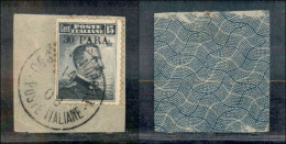 Costantinopoli - 1908 - 30 Para Su 15 Cent Michetti (10) Usato Su Frammento (200+) - Other & Unclassified
